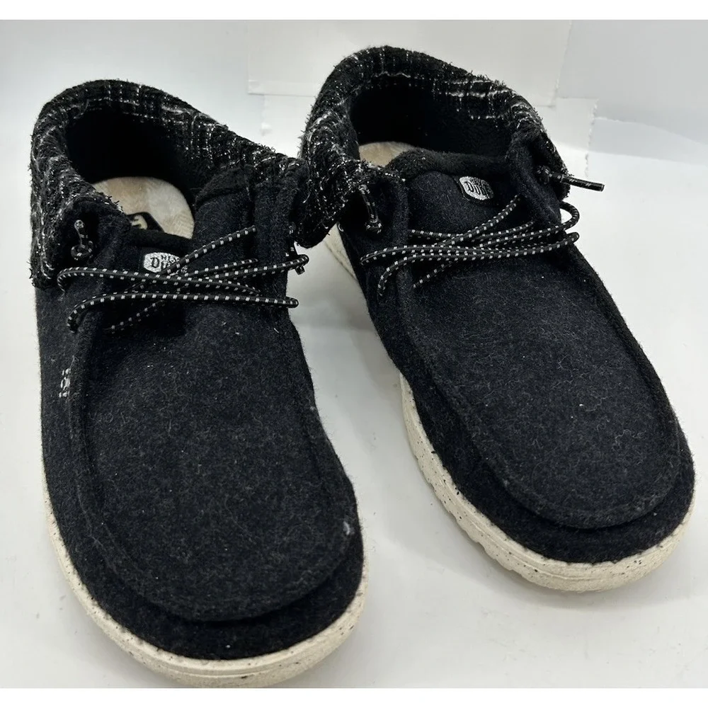Hey Dude Wendy Fold Boot Slip On Comfort Shoes Black Youth‎ Size 5